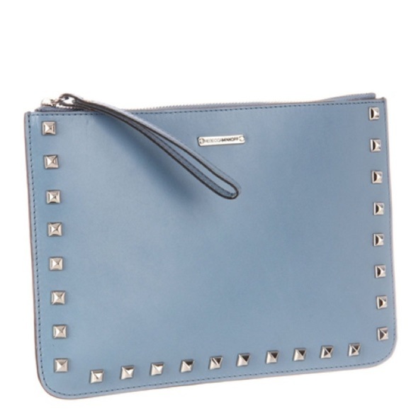 Rebecca Minkoff Kerry Studded Wristlet Blue - Picture 1 of 6